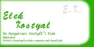 elek kostyal business card